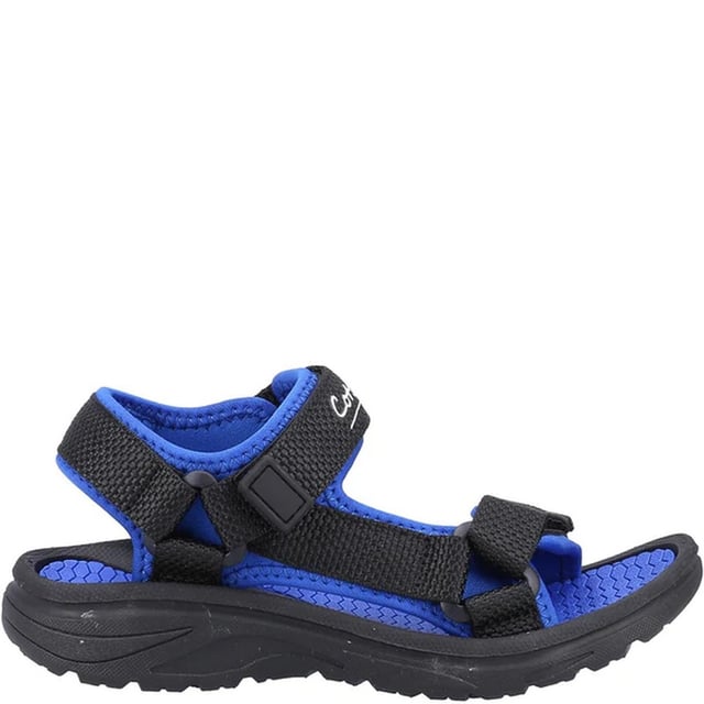 Upper: Neoprene, PU (Polyurethane), Recycled Materials. Outsole: Traction Grip. 360 Degree Comfort, Lightweight, Triple Strap. Flat. Design: Contrast, Logo. Toe Style: Open. Fastening: Touch Fastening.