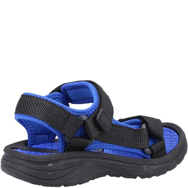 Upper: Neoprene, PU (Polyurethane), Recycled Materials. Outsole: Traction Grip. 360 Degree Comfort, Lightweight, Triple Strap. Flat. Design: Contrast, Logo. Toe Style: Open. Fastening: Touch Fastening.