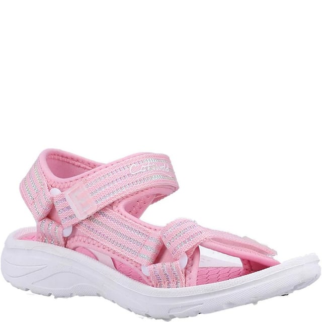 Upper: Neoprene, PU (Polyurethane), Recycled Materials. Outsole: Traction Grip. 360 Degree Comfort, Lightweight, Triple Strap. Flat. Design: Contrast, Logo. Toe Style: Open. Fastening: Touch Fastening.