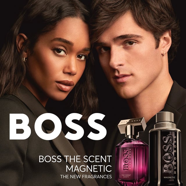 Unleash your allure with HUGO BOSS The Scent Magnetic Eau de Parfum for Women. This captivating fragrance features an intensified blend of seductive notes, with dark Osmanthus flower igniting passion. The heart reveals velvety ambrette seeds, drawing you into a magnetic embrace, while pure white musk elevates the scent to extraordinary heights. Encased in a stunning diamond-shaped bottle with a deep purple hue and luxurious gold cap, this long-lasting perfume is ideal for women seeking to leave a lasting impression. Experience the essence of seduction.