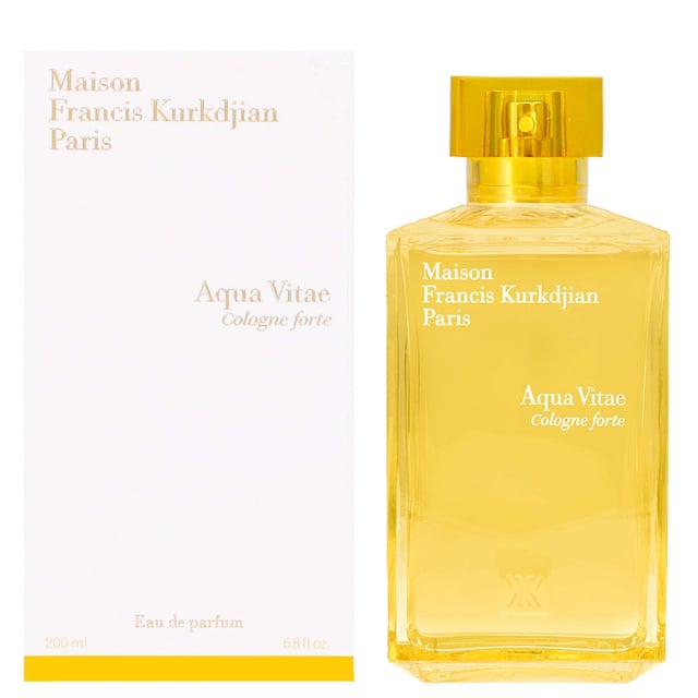 Experience the vibrant essence of Maison Francis Kurkdjian Aqua Vitae Cologne Forte, a unisex Eau de Parfum that captivates the senses. This exquisite fragrance features a refreshing blend of Calabrian bergamot and Sicilian mandarin, delivering a burst of crisp citrus notes that evoke a sunny atmosphere. A rich, creamy musk base enhances the scent's sensuality, making it perfect for any occasion. Discover the allure of this 200ml bottle, designed for those who appreciate elegance and sophistication in their fragrance collection.