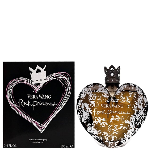 Discover the playful essence of rebellion with Vera Wang Rock Princess Eau de Toilette Spray. This fragrance takes a daring twist on the beloved Princess collection, blending dark, fruity florals with a creamy coconut base for a unique scent experience. Housed in a stunning heart-shaped bottle, the limited-edition metallic grey design features a gunmetal crown cap adorned with sparkling rhinestones, making it a perfect addition to any fragrance collection. Embrace your wild side with this captivating scent that embodies both elegance and edge.
