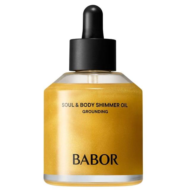 Experience the luxurious BABOR Soul & Body Shimmer Oil, designed to rejuvenate your skin and senses. This exquisite body oil features radiant glow particles enveloped in nourishing oils that melt effortlessly into your skin, leaving a stunningly beautiful complexion. Infused with essential oils and a warm, elegant fragrance, it promotes harmony and balance for a moment of pure indulgence. Enriched with oat kernel oil, rich in vitamin E, this oil protects against moisture loss and enhances your skin barrier. Shake well before use, apply to skin, and massage gently.
