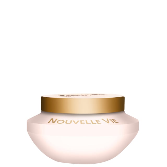Revitalize your skin with Guinot Youth Nouvelle Vie Cream, a luxurious anti-aging moisturizer designed for mature skin. This 50ml cream visibly reduces signs of fatigue, leaving your complexion smooth, toned, and glowing. Enriched with the Hydravie Complex, it stimulates cell metabolism and strengthens your skin's architecture with powerful peptides and antioxidants like Vitamin E. The Hydrocyte Complex replenishes moisture and reduces dehydration lines, while Glucono-Delta-Lactone promotes cell renewal for a radiant finish. Apply morning and evening for best results.