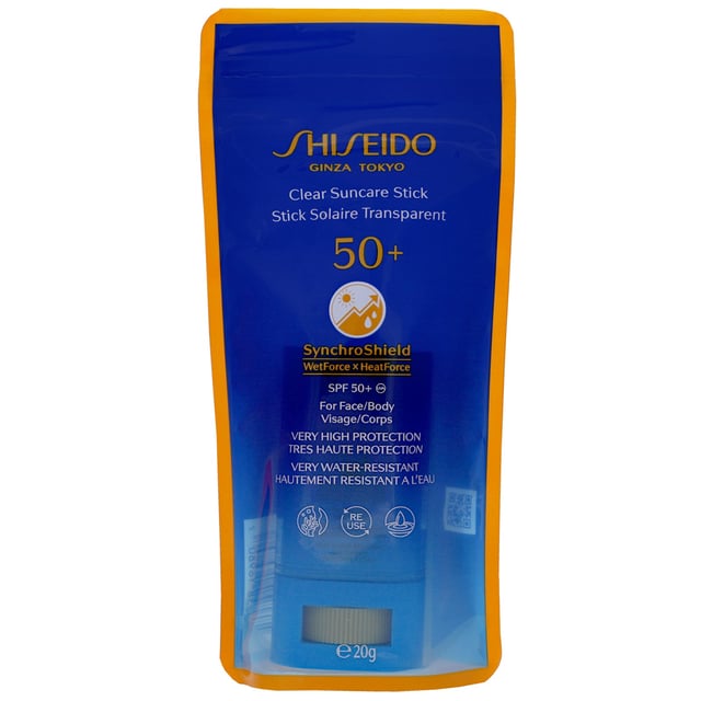 Discover the ultimate sun protection with Shiseido Clear Sunscreen Stick SPF50+. This innovative sunscreen stick provides a lightweight, clear layer of defense against harmful UV rays while absorbing quickly for a comfortable feel. Perfect for on-the-go application, it features SynchroShield technology that enhances your skin's resilience against heat, sweat, and water. Enjoy invisible protection that keeps your skin safe and hydrated. Ideal for women seeking effective sun care. Simply apply generously to your face and neck for all-day coverage.