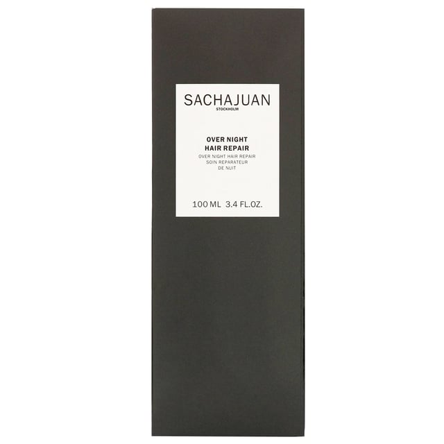 Revitalize your hair while you sleep with SACHAJUAN Overnight Hair Repair Treatment. This Swedish formula uses Ocean Silk Technology for deep nourishment and shine. Enriched with algae extracts, it strengthens and moisturizes your hair. Apply to clean hair before bedtime for manageable results. Suitable for all hair types, vegan, and cruelty-free.