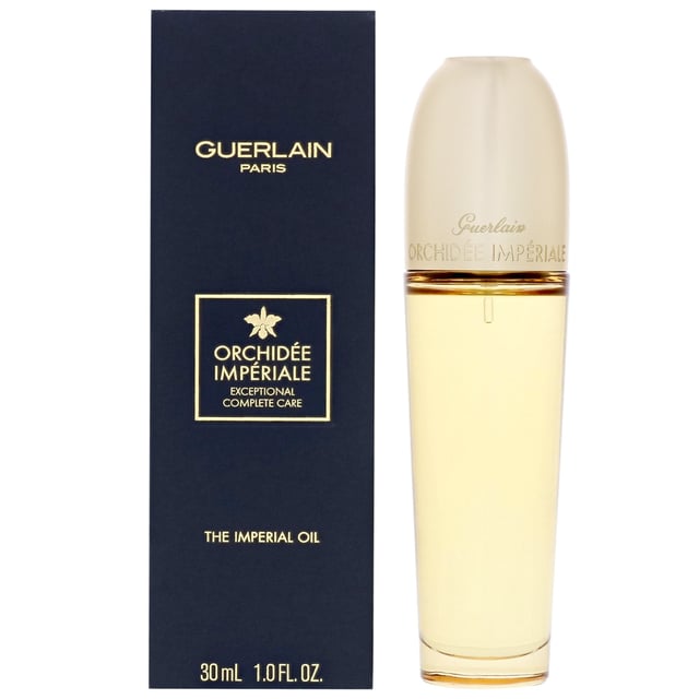 Discover the transformative power of Guerlain Orchidée Impériale The Imperial Oil, a luxurious skincare essential designed for mature skin. This exquisite blend features 20 unique botanical oils that deeply nourish and rejuvenate your complexion. Experience enhanced firmness and elasticity as the intensely hydrating formula penetrates deeply, reinforcing skin fibers for ultimate comfort. Use it morning and evening for radiant, revitalized skin. Ideal for women seeking a premium skincare solution. Size: 30ml.