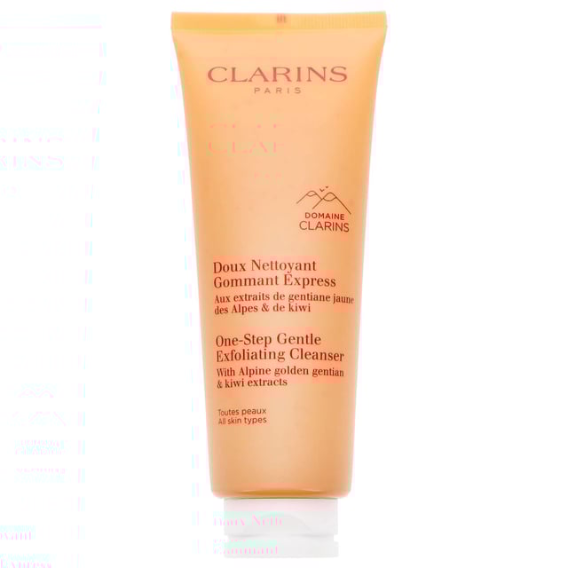 Discover the Clarins One-Step Gentle Exfoliating Cleanser, perfect for all skin types. This gentle yet effective facial cleanser effortlessly removes makeup, impurities, and dead skin cells, unveiling a radiant and glowing complexion. Enriched with energizing Kiwi extract and purifying Moringa Seed extract, it helps to rejuvenate and restore your skin's natural vibrancy. For best results, apply a small amount to damp skin, lather with your fingertips, and rinse thoroughly, avoiding the eye area. Experience the transformation to beautifully fresh skin.
