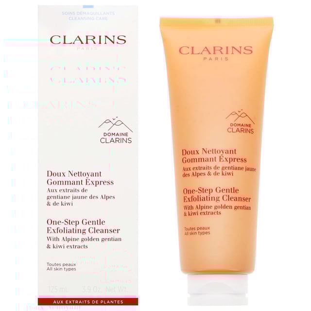 Discover the Clarins One-Step Gentle Exfoliating Cleanser, perfect for all skin types. This gentle yet effective facial cleanser effortlessly removes makeup, impurities, and dead skin cells, unveiling a radiant and glowing complexion. Enriched with energizing Kiwi extract and purifying Moringa Seed extract, it helps to rejuvenate and restore your skin's natural vibrancy. For best results, apply a small amount to damp skin, lather with your fingertips, and rinse thoroughly, avoiding the eye area. Experience the transformation to beautifully fresh skin.