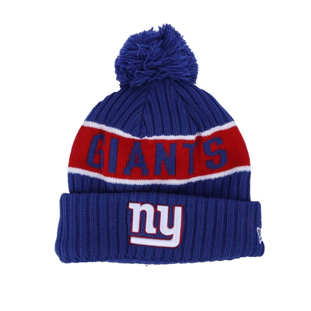 New Era NFL ISG24 New York Giants Beanie in blue.- Bobble on top of crown.- Upturned cuff.- Knitted crown with stripes.- New York Giants logo on front.- Giants wordmark on crown.- NFL logo on rear.- New Era Flag embroidered on left.- Fleece lined.- 90% Polyester  10% Wool.- Ref: 60662525