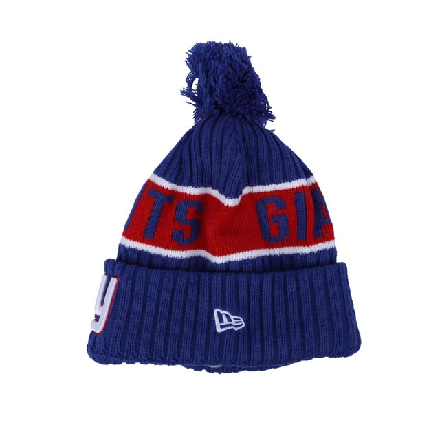 New Era NFL ISG24 New York Giants Beanie in blue.- Bobble on top of crown.- Upturned cuff.- Knitted crown with stripes.- New York Giants logo on front.- Giants wordmark on crown.- NFL logo on rear.- New Era Flag embroidered on left.- Fleece lined.- 90% Polyester  10% Wool.- Ref: 60662525