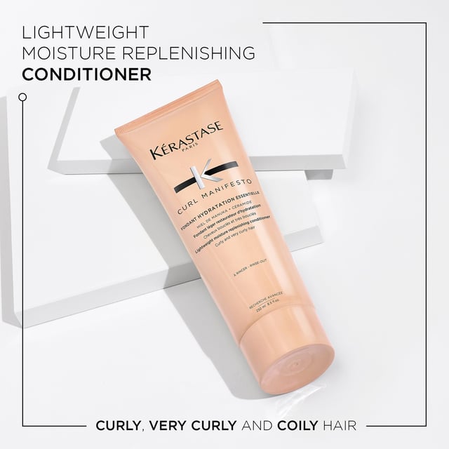 Discover the ultimate moisture boost for your curls with Kérastase Curl Manifesto Fondant Hydratation Essentielle. This lightweight conditioner, enriched with Manuka Honey and Ceramide, provides essential hydration for curly hair without weighing it down. Experience beautifully defined curls that are easy to detangle and full of life. Perfect for reducing frizz and enhancing elasticity, this conditioner is a must-have for your hair care routine.