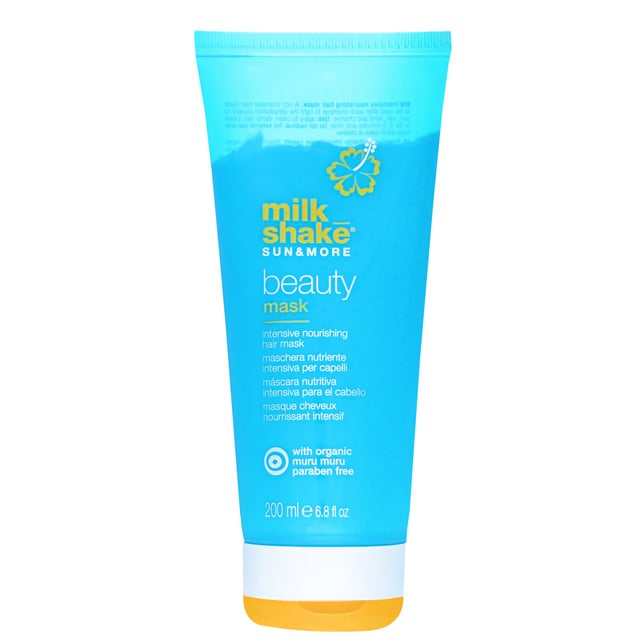 Revitalize your hair with the milk_shake Sun&More Beauty Mask, a luxurious treatment designed to combat the damaging effects of sun exposure, saltwater, wind, and chlorine. Infused with vitamin E, muru butter, quinoa proteins, hibiscus oil, passion fruit oil, organic argan oil, sweet almond oil, and rice oil, this deep conditioning mask enhances softness and hydration. With added UV filters, it protects your hair while restoring its natural beauty. Simply apply to damp hair, leave on for 2-3 minutes, and rinse thoroughly for stunning results.