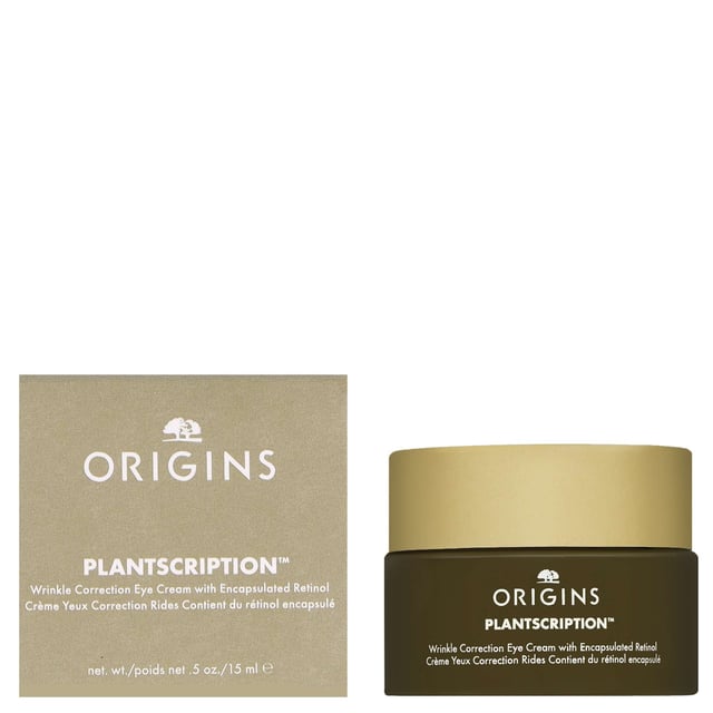 Transform your eye area with Origins Plantscription Wrinkle Correction Eye Cream. This powerful formula features encapsulated retinol, providing intense hydration while minimizing the appearance of fine lines, crow's feet, and frown lines. Experience a brighter, revitalized look as this cream works to rejuvenate your skin. Ideal for vegans, it's easy to apply—just massage into the eye area. Start with three applications per week and gradually increase to twice daily for optimal results. Remember to use sun protection as retinol may increase sensitivity to sunlight.