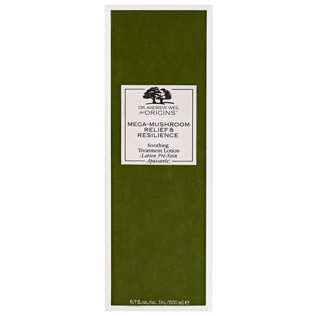 Discover the calming power of Origins Dr Andrew Weil Mega-Mushroom Relief & Resilience Soothing Treatment Lotion. This luxurious lotion is enriched with potent natural ingredients like Reishi Mushroom and Holy Basil, designed to hydrate your skin while reducing redness and irritation. Ideal for all skin types, this vegan-friendly formula acts as a perfect intermediary between your cleanser and moisturizer. Free from harmful chemicals, it is a gentle yet effective addition to your skincare routine. Apply morning and evening on cleansed skin for best results.