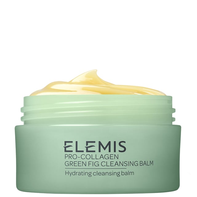Experience the ELEMIS Pro-Collagen Green Fig Super Cleansing Balm, a 100g indulgence for your skin. This limited-edition balm features a unique Green Fig aroma and transforms through three textures: a nourishing balm, luxurious oil, and hydrating milk. Infused with Fig, Raspberry, and Bergamot scents, it embodies a Mediterranean summer evening. Perfect for daily cleansing or as a weekly mask, crafted with sustainably sourced ingredients to care for your skin and the planet.