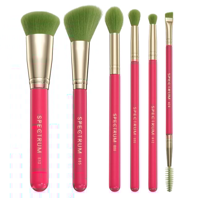 Elevate your makeup routine with the Spectrum Cosmopolitan 6 Piece Brush Set. This stunning collection features face, eye, and brow brushes, each inspired by vibrant cocktail hues. Effortlessly achieve a flawless finish with the B13 brush, sculpt your cheeks with the A05 cheek brush, and brighten your under eyes with the versatile B08 brush. Blend your eyeshadow seamlessly using the B06 blending brush, define your crease and lash line with the A12 fluffy pencil, and shape your brows perfectly with the A24 brow styler. Perfect for women seeking impeccable beauty results.