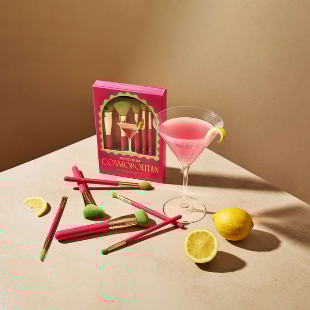 Elevate your makeup routine with the Spectrum Cosmopolitan 6 Piece Brush Set. This stunning collection features face, eye, and brow brushes, each inspired by vibrant cocktail hues. Effortlessly achieve a flawless finish with the B13 brush, sculpt your cheeks with the A05 cheek brush, and brighten your under eyes with the versatile B08 brush. Blend your eyeshadow seamlessly using the B06 blending brush, define your crease and lash line with the A12 fluffy pencil, and shape your brows perfectly with the A24 brow styler. Perfect for women seeking impeccable beauty results.