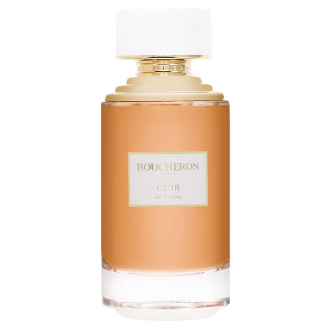 Discover the captivating allure of Boucheron Cuir de Venise Eau de Parfum, a luxurious fragrance designed for men. This exquisite scent opens with a vibrant blend of ginger and cinnamon, enveloping you in warmth and spice, complemented by a rich cacao accord. The heart reveals a sophisticated mix of guaiac wood, papyrus, and patchouli, leading to a deep base of cedar, vanilla, and a hint of cacao. Perfect for the modern man who appreciates bold and exotic fragrances, this 125ml spray is a must-have addition to your collection.