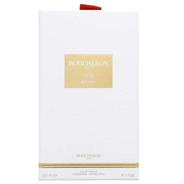 Discover the captivating allure of Boucheron Cuir de Venise Eau de Parfum, a luxurious fragrance designed for men. This exquisite scent opens with a vibrant blend of ginger and cinnamon, enveloping you in warmth and spice, complemented by a rich cacao accord. The heart reveals a sophisticated mix of guaiac wood, papyrus, and patchouli, leading to a deep base of cedar, vanilla, and a hint of cacao. Perfect for the modern man who appreciates bold and exotic fragrances, this 125ml spray is a must-have addition to your collection.