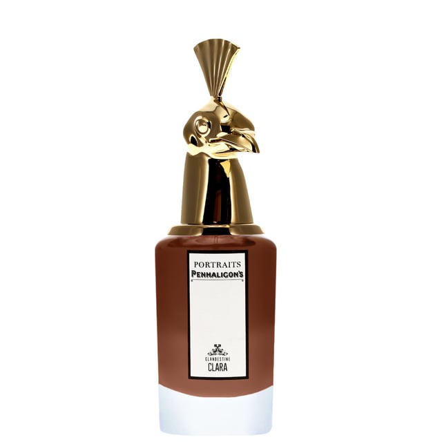 Discover the enchanting allure of Penhaligon's Clandestine Clara Eau de Parfum, a luxurious fragrance for women. This exquisite perfume features a captivating blend of indulgent spices and sweet gourmand notes, beginning with a bold rum top note. The heart reveals a rich tonka bean accord, while the base is beautifully rounded off with warm amber tones of oppoponax. Perfect for those who seek a scent that whispers of adventure and mystery, this 75ml spray is a must-have addition to your fragrance collection.