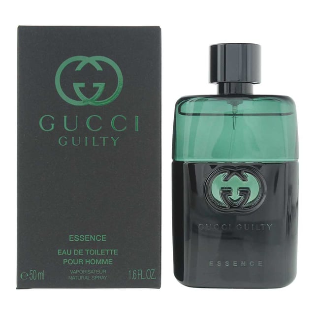 Gucci Guilty Pour Homme Essence Eau de Toilette is an Aromatic Fougere fragrance for men. Launched in 2024, this refined scent is best suited for the warmer seasons and ideal for daytime wear. It offers a clean and contemporary blend of aromatic herbs, radiant florals, and earthy woods, creating a sophisticated and effortlessly stylish fragrance. 

The fragrance opens with a fresh burst of lavender, complemented by the subtle spice of coriander, introducing a smooth and invigorating start. The heart reveals the luminous pairing of orange blossom and neroli, lending a citrusy floral elegance that is both bright and modern. The base settles into a warm and grounding fusion of patchouli and cedar, delivering a woody and masculine trail with a lasting impression.  

Ideal for those who appreciate fresh, aromatic, and modern fougère compositions, Gucci Guilty Pour Homme Essence is a confident and polished scent, housed in a classic sleek black bottle with green coloured glass that reflects its vibrant and contemporary character.  

Top Notes: Lavender, Coriander. 
Middle Notes: Orange Blossom, Neroli. 
Base Notes: Patchouli, Cedar.  

How to Apply: Apply it to your body's warmest points, such as the crease of your elbows and wrists, to intensify the longevity of the fragrance. Avoid rubbing after application, as this will reduce the longevity of the fragrance. 

For wrist application, apply the fragrance after hand washing.