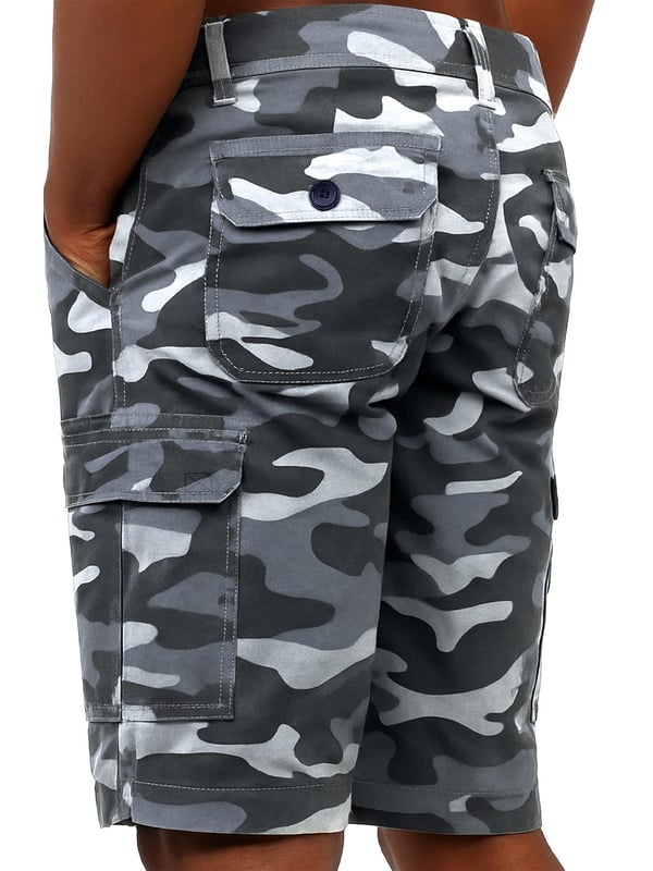 Update your casual collection with these Kruze Mens Camo Shorts. Featuring 2 Front Pockets, 2 Buttoned Back Pockets and 2 Velcro Side Pockets. Crafted primarily from polyester and cotton