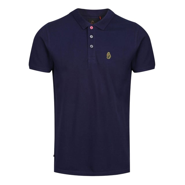 100% Cotton. Design: Embroidered Logo. Neckline: Ribbed, Taped, Trimmed, Turn Down Collar. Cuff: Ribbed. Sleeve-Type: Short-Sleeved. 3 Button Placket, Inner Placket. 220gsm. XS: 36 in. S: 38 in.