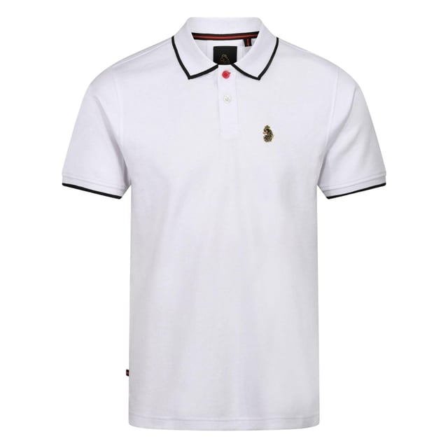 36% Modal, 33% Katoen, 31% Polyester. Ontwerp: Geborduurd logo. Halslijn: Geribd, getipt, omgeslagen kraag. Manchet: Geribd, Getipt. Mouwtype: Korte mouwen. Klep met 3 knopen, Binnenklep, Taps toelopend, Boorddetail. Geschikt: Regelmatig. 235gsm. S: 38 in. M: 40 in.