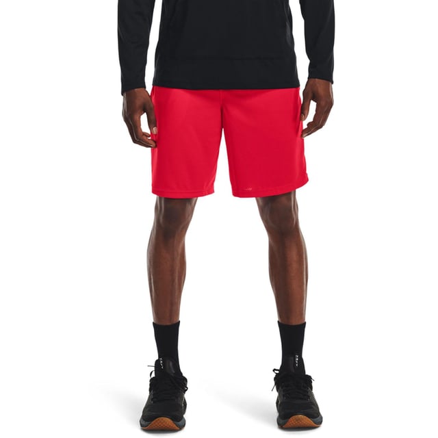 100% Polyester. Fabric: Mesh, Stretch. Design: Logo, Plain. Pockets: 2 Side Pockets, Open Pockets. Fabric Technology: Breathable, Lightweight, Moisture Wicking, Quick Dry, Soft, UA Tech. Waistline: Drawcord, Elasticated. Unlined. Fit: Regular.