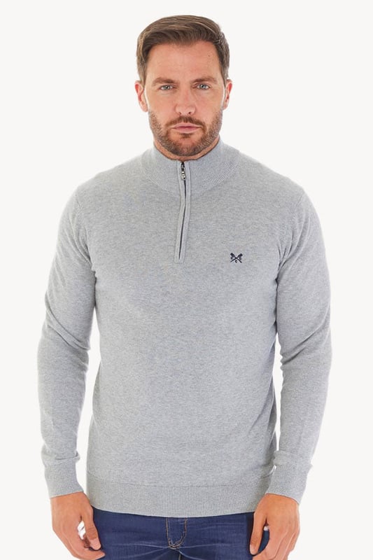 This sweater is perfect for year-round wear. Featuring a zip neck with contrast stripes inside neckline, and an embroidered crew oars logo on the chest. This sweater exudes sophistication and luxury.

29" Shoulder to Hem.