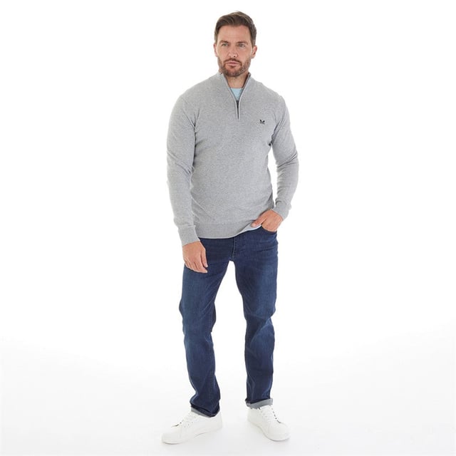 This sweater is perfect for year-round wear. Featuring a zip neck with contrast stripes inside neckline, and an embroidered crew oars logo on the chest. This sweater exudes sophistication and luxury.

29" Shoulder to Hem.