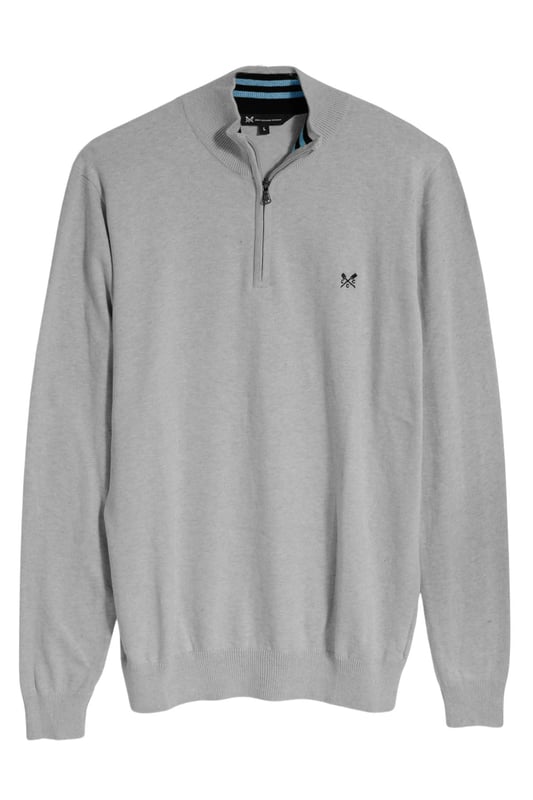 This sweater is perfect for year-round wear. Featuring a zip neck with contrast stripes inside neckline, and an embroidered crew oars logo on the chest. This sweater exudes sophistication and luxury.

29" Shoulder to Hem.