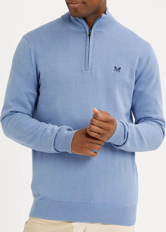 This sweater is perfect for year-round wear. Featuring a zip neck with contrast stripes inside neckline, and an embroidered crew oars logo on the chest. This sweater exudes sophistication and luxury.

29" Shoulder to Hem.