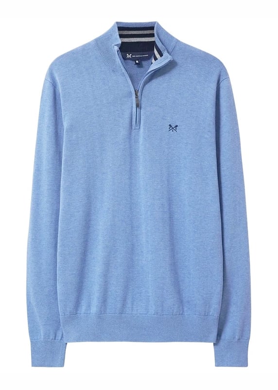 This sweater is perfect for year-round wear. Featuring a zip neck with contrast stripes inside neckline, and an embroidered crew oars logo on the chest. This sweater exudes sophistication and luxury.

29" Shoulder to Hem.