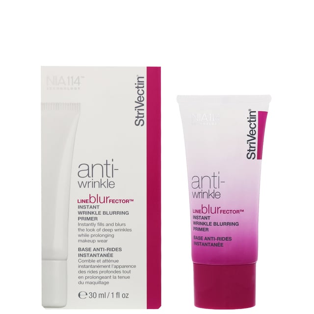 Transform your skincare routine with StriVectin Anti-Wrinkle Line BlurFector Instant Wrinkle Blurring Primer. This innovative primer features Optical Blurring Microspheres that instantly fill and blur the appearance of fine lines and wrinkles, making it the perfect base for flawless makeup application. Its breathable formula enhances the longevity of your cosmetics and prevents settling into creases, ensuring a smooth finish all day. Suitable for vegans, this 30ml primer is a must-have for any woman's beauty arsenal. Apply after skincare, focusing on areas with visible lines.