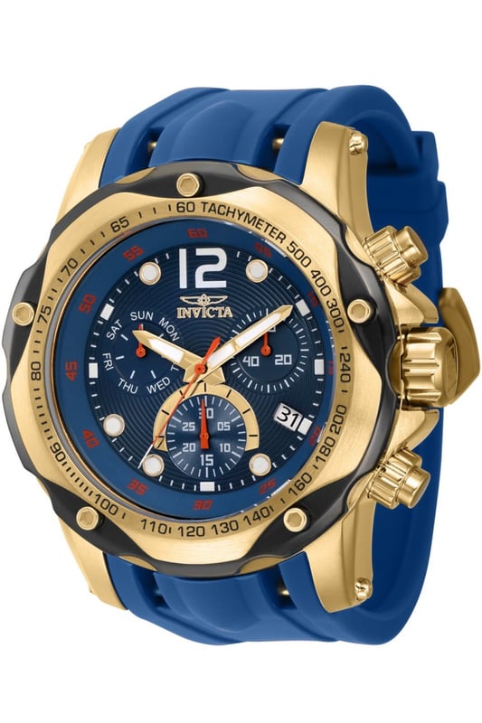El Invicta 40357 tiene una caja de acero inoxidable de 51 millimetros con una esfera azul.
Esta modelo funciona con un movimiento de Cuarzo preciso.
Resistencia a la presión de aqua de 10 bares.
Este modelo es parte de la colección Invicta Speedway.

2 años de garantía Invicta.