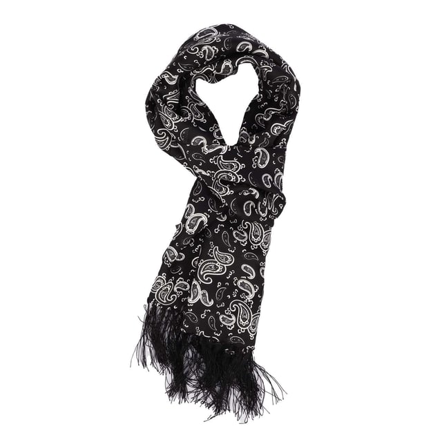 Materiaal: Zijde. Ontwerp: Paisley, Retro, Kwastje.