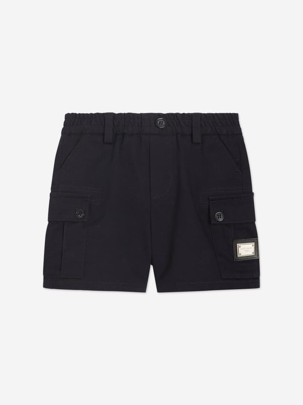 Introducing the exquisite Baby Boys Cargo Shorts in Navy by Dolce Gabbana, a splendid addition to your little cherub's wardrobe for SS2025! Marvel in the Italian craftsmanship stylish flair of this piece Italian Elegance Meticulously tailored in Italy, these shorts promise unmatched quality sophisticated style. Classic Navy Hue The deep blue shade offers versatility and a touch of elegance to any outfit. Comfort Meets Style Designed with your child's comfort in mind, ensuring they look charming without compromising on ease.Perfect for any occasion, these cargo shorts will make your boy the epitome of youthful fashion! Order now to embrace timeless elegance.