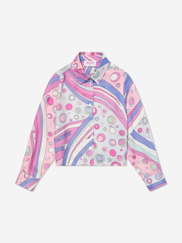 Emilio Pucci incorporate passion and fine detail into their designs. This girls rose multicolour blouse has vibrant patterning and pearlescent buttons. Made in Italy Collar Long Sleeves Straight Hem 100 Viscose