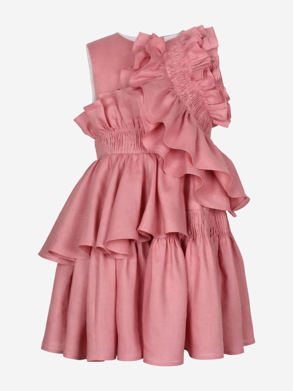 Introducing the exquisite Girls Wreath Linen Ruffle Dress in Pink by Jessie and James, a quintessential piece for SS2025. Each detail is meticulously crafted to ensure your little girl shines at every summer soirée. Luxurious Linen Crafted with the finest linen, ensuring breathability and comfort. Delicate Ruffles Elegant ruffles enhance the dress's charm, perfect for any celebration. Vibrant Pink Hue A captivating pink that exudes style and femininity.Elevate her wardrobe with this timeless garment from Jessie and James. Order now!