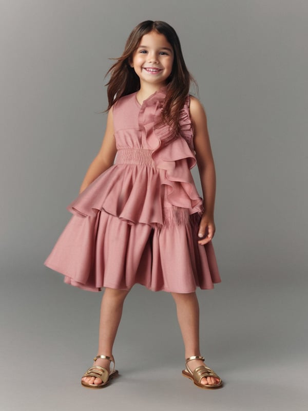 Introducing the exquisite Girls Wreath Linen Ruffle Dress in Pink by Jessie and James, a quintessential piece for SS2025. Each detail is meticulously crafted to ensure your little girl shines at every summer soirée. Luxurious Linen Crafted with the finest linen, ensuring breathability and comfort. Delicate Ruffles Elegant ruffles enhance the dress's charm, perfect for any celebration. Vibrant Pink Hue A captivating pink that exudes style and femininity.Elevate her wardrobe with this timeless garment from Jessie and James. Order now!