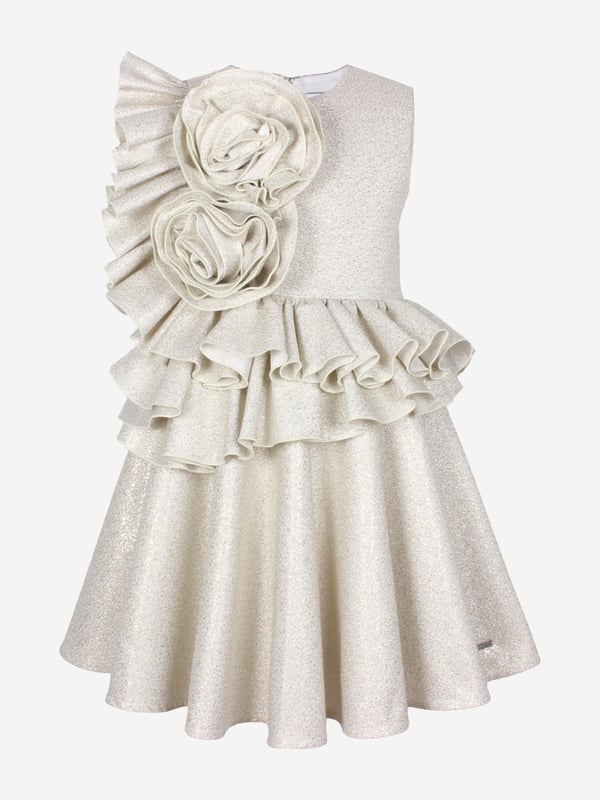 Introducing the exquisite Girls In Bloom Ruffle Flower Dress in Gold by Jessie and James, tailor-made for the spring-summer season of 2025. Ensure your young lady dazzles with this must-have garment Refined Gold Hue A radiant colour that exudes luxury sophistication. Delicate Ruffle Detailing Enhances the dress with elegance charm. Premium Fabrication Crafted for comfort durability through any festive occasion.Revitalize her wardrobe with the Girls In Bloom Dress. Order today let her shine with unparalleled style!