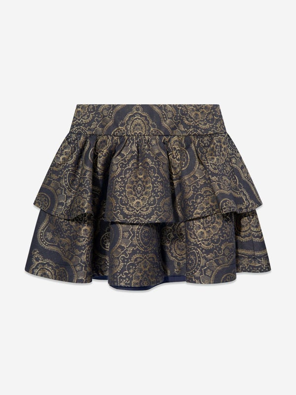 Introducing the exquisite Girls Jacquard Ruffle Skirt in Navy by Etro, an impeccable choice for SS2025. This skirt effortlessly melds opulence with youthful charm, perfect for any stylish young lady's wardrobe. Key features include Lavish Jacquard Fabric Crafted from high-quality jacquard, ensuring durability and luxury. Charming Ruffle Detail Adds a whimsical touch and dynamic movement. Elegant Navy Hue Versatile and timeless, offering endless styling options.Elevate her ensemble with this must-have piece from Etro where style meets sophistication. Order now!