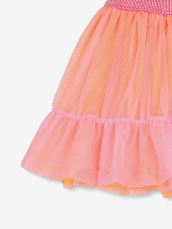 Billieblush incorporate high quality detailing and an advanced outlook on contemporary designs. This girls pink skirt is envisioned in beautiful high quality. It features a glittery orange tulle adorned with iridescent 3D flowers on the front. The tape waistband provide sleek, sophisticated charm and comfortable fitting. 100 Polyester Lining 97 Polyester, 3 Cotton Machine Wash 30C