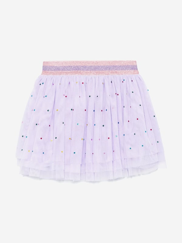 Introducing the exquisite Girls Diamante Tulle Skirt in Purple by Stella McCartney, a splendid addition to your little girl's SS2025 wardrobe. Crafted with elegance sophistication, this skirt radiates charm grace. Enchanting Tulle Fabric The airy tulle adds a fairy-tale touch, perfect for any special occasion. Dazzling Diamante Details Embellished with sparkling diamantes to catch the light beautifully. Lavishing Purple Hue A rich, deep purple that complements any outfit with royal flair.Revamp her collection with this stunning piece from Stella McCartney! Order now let her shine!