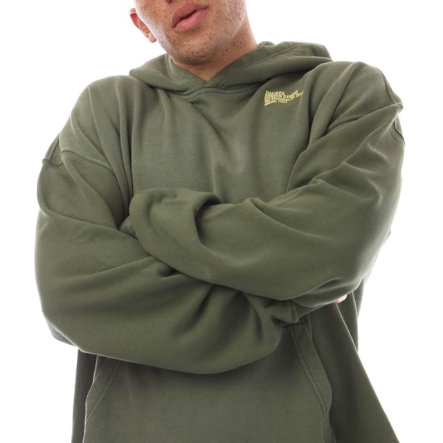 100% Cotton. Design: Logo, Printed, Puffy, Text. Hood Features: Sew-On. Neckline: Hooded. Sleeve-Type: Long-Sleeved. Cuff: Ribbed. Fit: Relaxed Fit. Pockets: 1 Kangaroo Pocket. Fastening: Pull Over. XS: 36 in.