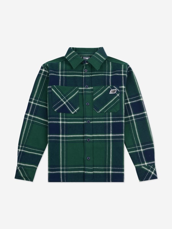 New Balance combine modern innovation with classic portraits. This boys long sleeve premium nightwatch shirt is a captivating construction. Made in a beautiful cotton check print, showcasing a classic collar, two chest patch pockets, and a logo patch at the chest. Front Button Fastening Buttoned Cuffs Embroidered Logo to the Rear Straight Hem Cotton 100