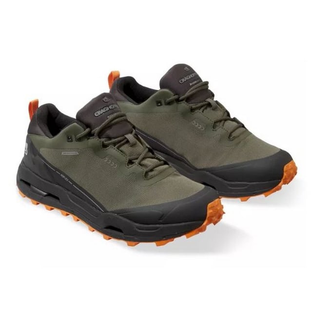 Upper: Mesh, Polyester, PVC, TPU. Lining: Polyester. Insole: Arneflex, Foam. Midsole: EVA Foam. Outsole: Litebase, Rubber, Vibram. 4 Eyelets. Fabric Technology: Adflex, Anti-Fatigue, Anti-Insect Treatment, Aqua Dry, Breathable, Durable, High Density, Nosilife, Waterproof. Padded Collar, Pull Tab, Rubber Heel, Rubber Toe Bumper. Flat Heel. Cut: Low. Design: Logo, Text. Toe Style: Round. Fastening: Ghillie Lacing. Sustainability: Made from Recycled Materials.