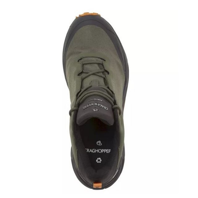 Upper: Mesh, Polyester, PVC, TPU. Lining: Polyester. Insole: Arneflex, Foam. Midsole: EVA Foam. Outsole: Litebase, Rubber, Vibram. 4 Eyelets. Fabric Technology: Adflex, Anti-Fatigue, Anti-Insect Treatment, Aqua Dry, Breathable, Durable, High Density, Nosilife, Waterproof. Padded Collar, Pull Tab, Rubber Heel, Rubber Toe Bumper. Flat Heel. Cut: Low. Design: Logo, Text. Toe Style: Round. Fastening: Ghillie Lacing. Sustainability: Made from Recycled Materials.